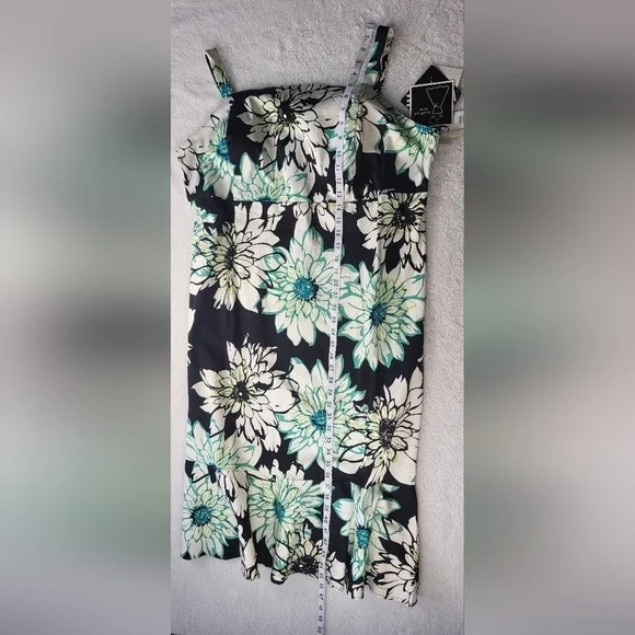 Madison Leigh Dress w/Built in Bra Turquoise/Black Floral Women's Size 22W NWT - Picture 7 of 12